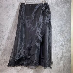Women's Medieval Victorian Gothic Skirt 14 Black Steampunk Asymmetrical ruffles